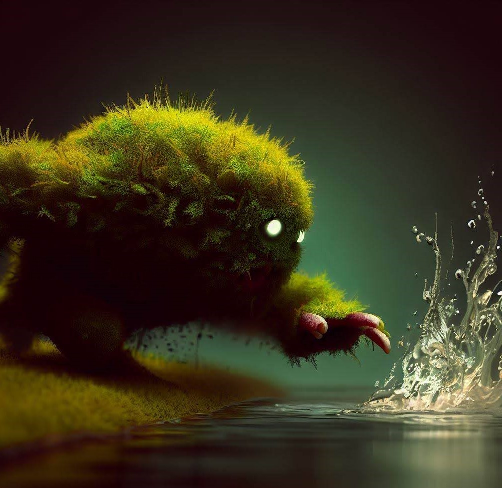 Moss monster playing in your clogged gutters